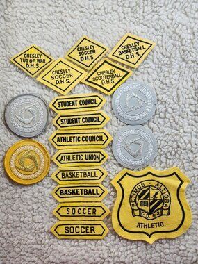 Vintage School Athletic Patches Chesley Soccer Basketball Student Council Lot